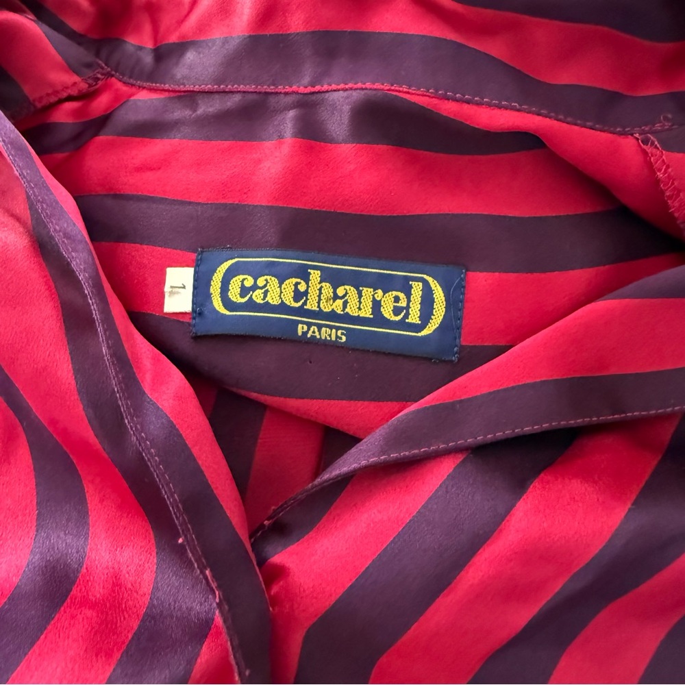 Vintage CACHAREL Silk Stripe Blouse - Picture 4 of 4